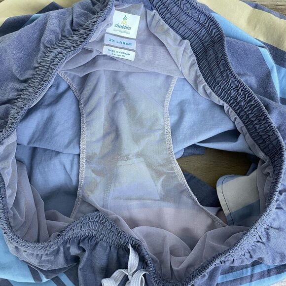 Chubbies Swim Trunks 2XL The Retro Sets Blue Multi Striped Lined 6.5" - Picture 8 of 9